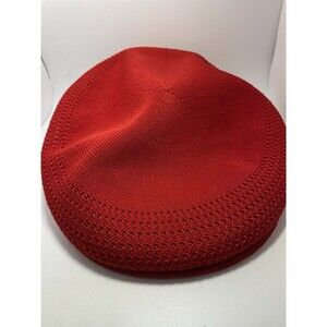 Vintage Kangol Flat Hat Cap XL Red Tropic 504 Ventair Newsboy Beret Y2K